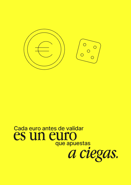 Página del libro: Cada euro antes de validar es un euro que apuestas a ciegas.